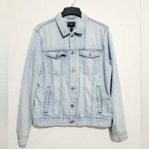 Forever 21 Men's Blue Jean Trucker Jacket Size XL Light Wash denim 100% Cotton